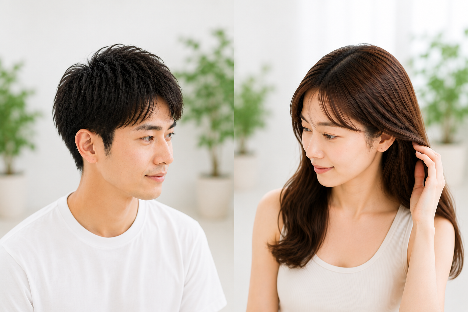 男性と女性の髪の違い – Torukosyokumou